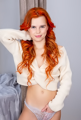 Beautiful Redhead Teen Alaya Spreading Her Pussy