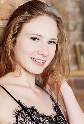 Zuzanna Freckle-faced Sweetie Is Reading On Her Bed