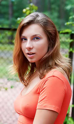 Belka The Bright Fabric Becoming Transparent And Clinging To Her Lovely Curves Alluringly