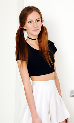 Alisa Revealing Her Lovely Small Breasts With Flirty Smile