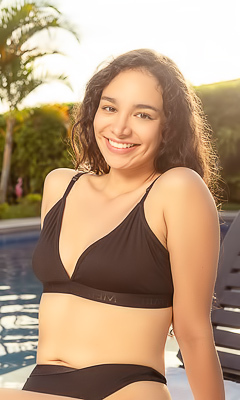 Saray Bound Latina Brunette Basks In The Sun’s Golden Glow