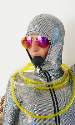 Titiana Teases With A Kinky Catsuit And Gag On This Daring Solo Expedition